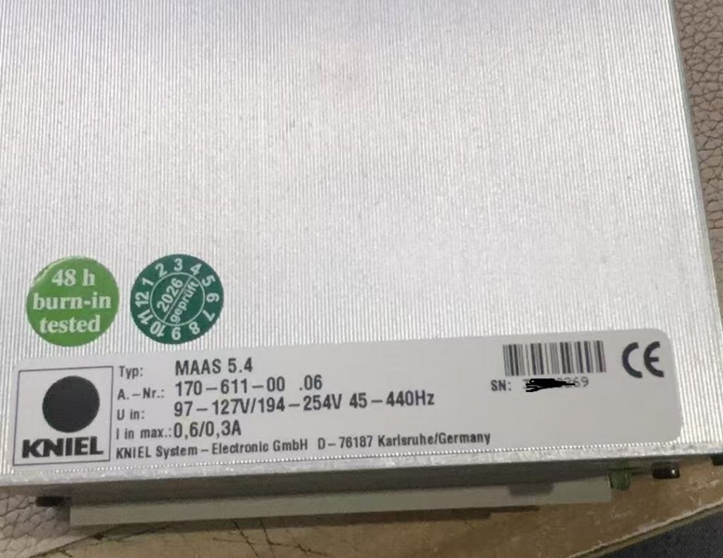 德国Kniel MAAS 5.4电源接口针脚缺失问题技术解析 德国Kniel MAAS 5.4电源接口针脚缺失问题技术解析